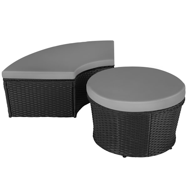 Rund daybed i polyrattan Santorini - sort Black