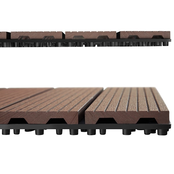 tectake Sæt terrassebrædder Tegulas -  brun Brown