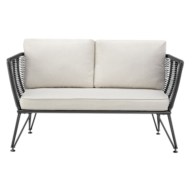 tectake Havemøbelsæt Sundo i rebdesign med polyrattan Graphite grey