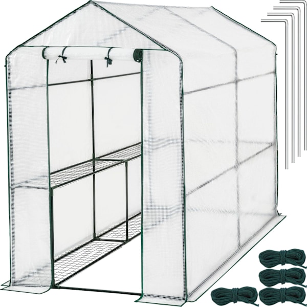 tectake Drivhus med presenning, 3,6 m³ White