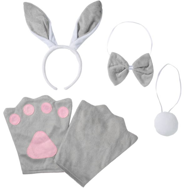 tectake Accessories-sæt Hare kostume Grey one size