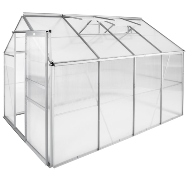 tectake Drivhus af aluminium, UV-bestandig, 185x250x195cm Transparent