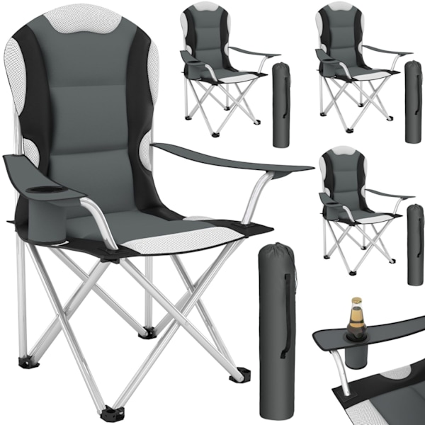 tectake Polstret campingstol -  grå Grey
