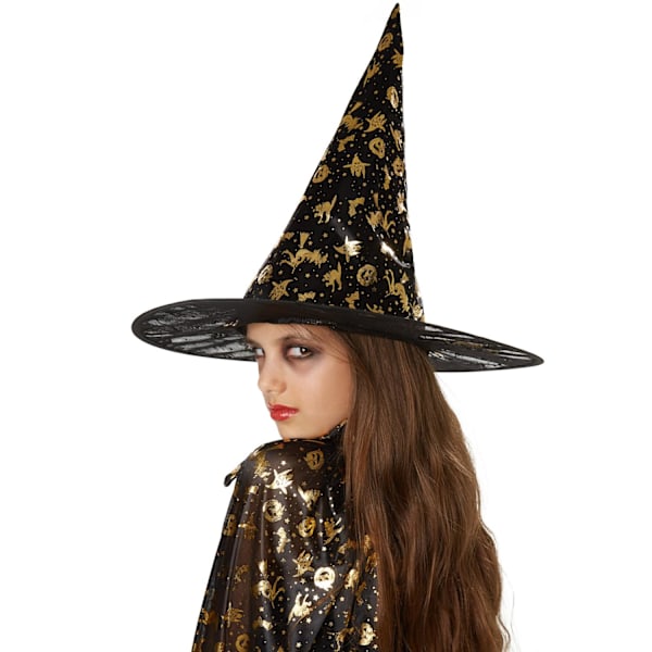 tectake Unisex børnesæt med hat og kappe Halloween - 60 cm 60 cm Gold one size