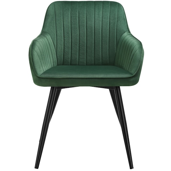 tectake Stol Marilyn, velour, quiltet -  mørkegrøn/sort Dark green