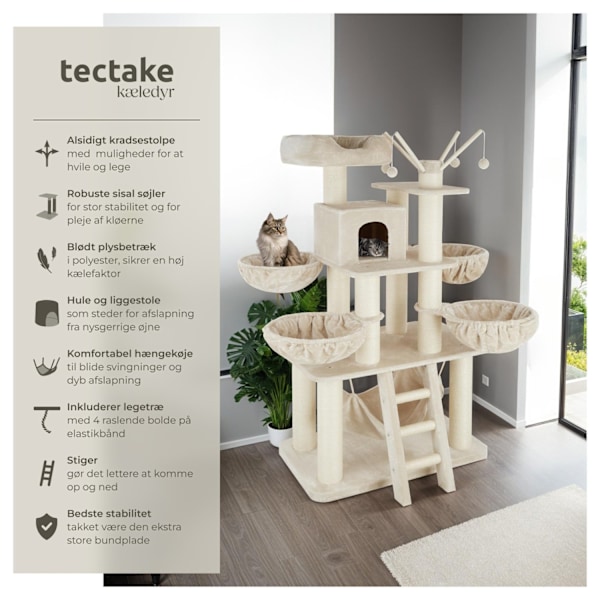 tectake Kradsetræ Gismo -  beige/hvid White