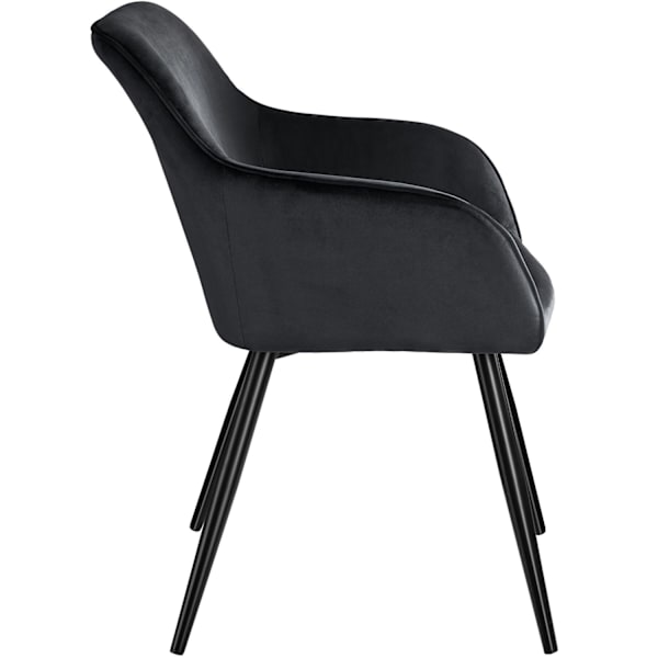 tectake Stol Marilyn velour -  sort Black