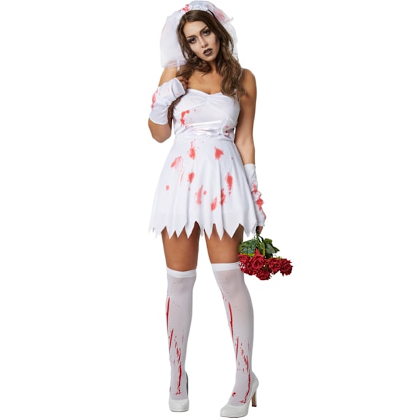 tectake Halloween brud kostume White XXL