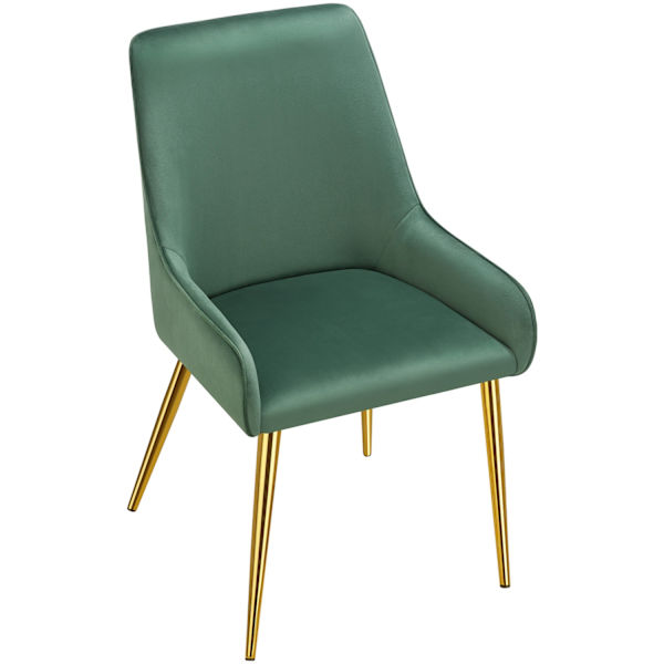 tectake Spisebordsstol Avane, velour, bæreevne 120 kg -  grøn Green