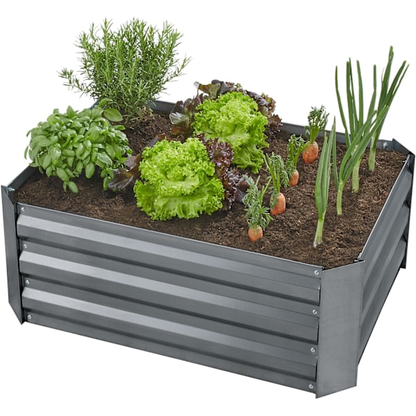 tectake Højbed Valeriana galvaniseret 80x60x30cm Grey