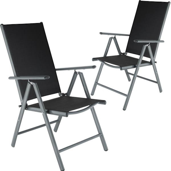 tectake Klapstol i aluminium 6 stk. -  anthrazit Graphite grey