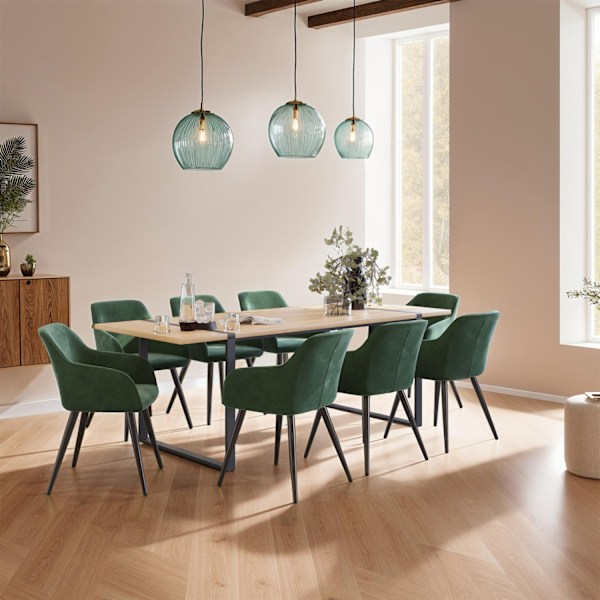 tectake Stol Marilyn velour -  mørkegrøn/sort Dark green