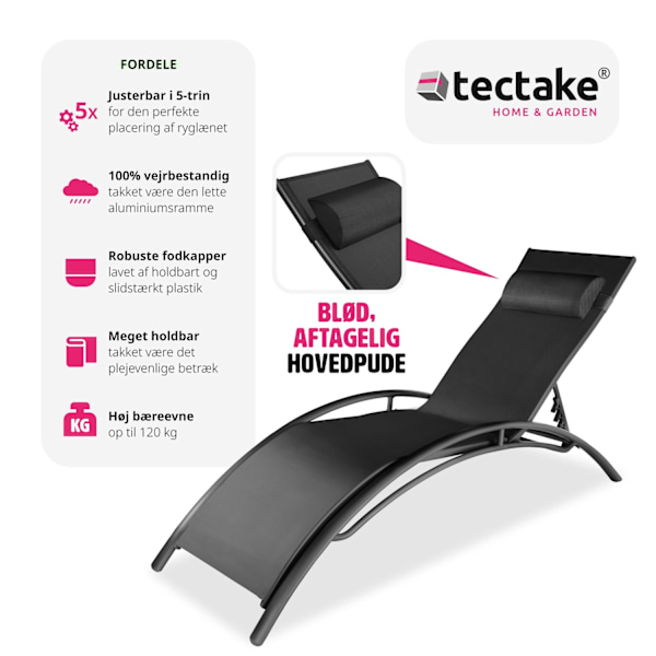 tectake 2 solsenge Alina -  sort Black