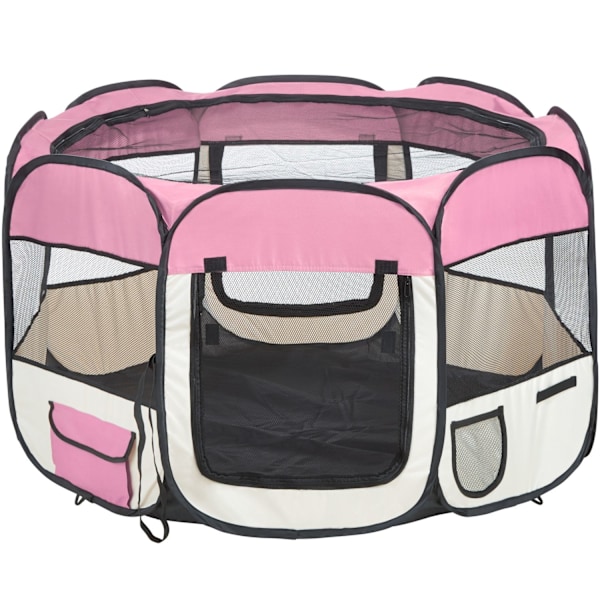 tectake Hvalpegård i polyester -  lyserød Light pink