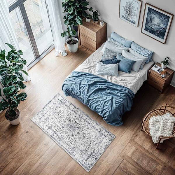 tectake Gulvtæppe Aliya, kort luv - 80 x 150 cm 80 x 150 cm Grey