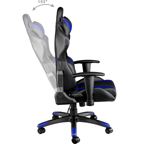 tectake Premium gamer stol -  sort/blå Blue
