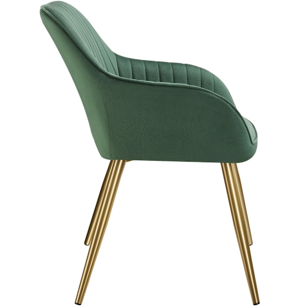 tectake Stol Marilyn, velour, quiltet -  mørkegrøn/guld Dark green