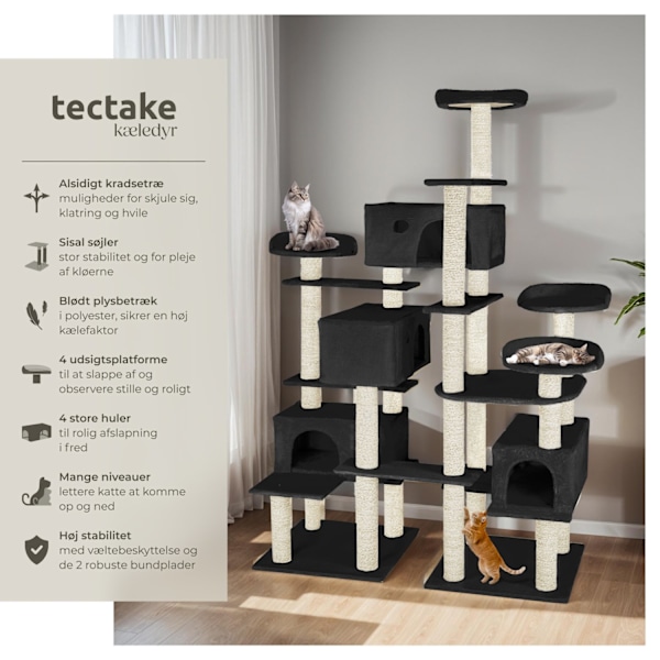 tectake Kradsetræ Entissar -  sort Black