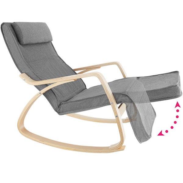 tectake Gyngestol Onda -  lysegrå Light grey