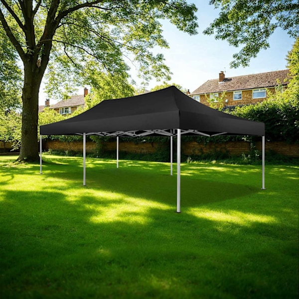 tectake Easy up pavillon Viola 3x6 m med 2 sidestykker -  sort Black