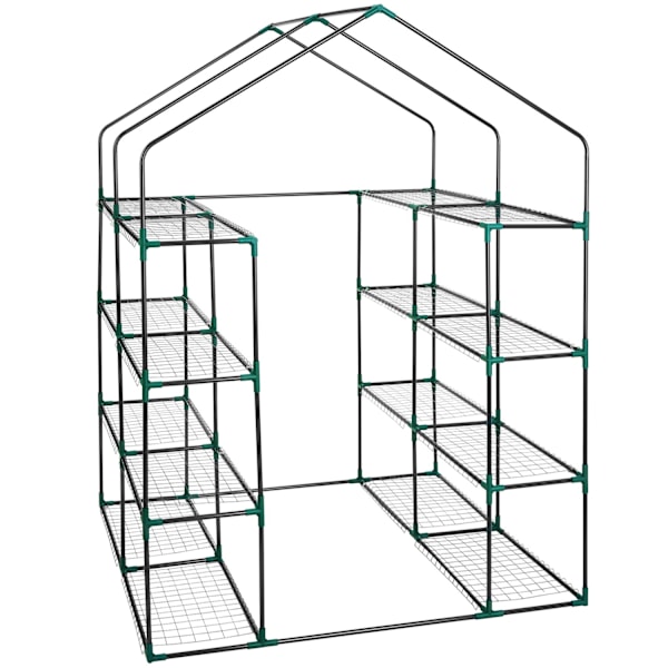 tectake Drivhus med presenning, firkantet 143x143x195cm Green