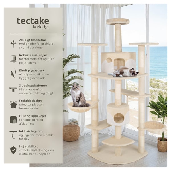 tectake Kradsetræ Fippi -  beige/hvid White