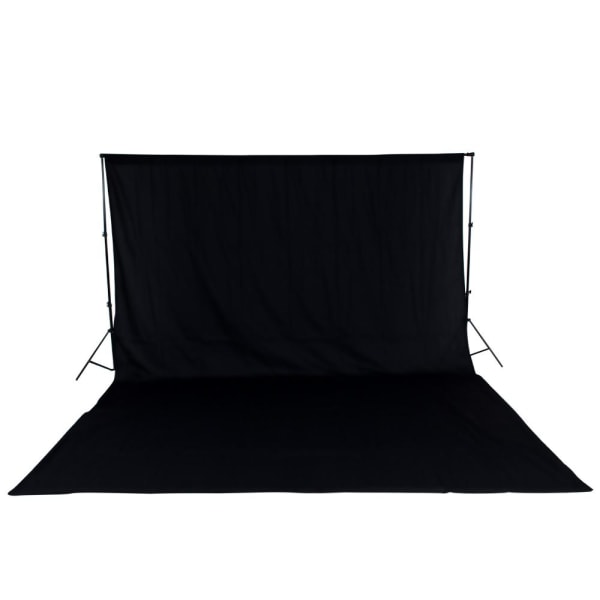 tectake Stativsystem til fotobaggrund 3x6m med taske -  sort Black