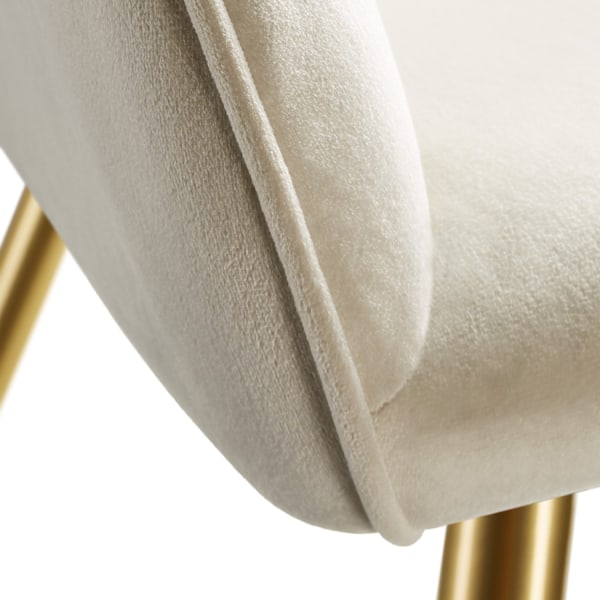 tectake Stol Marilyn velour, guld -  creme/guld creme/guld