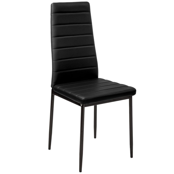 tectake Spisebordsstole i kunstlæder, sæt med 2 -  sort Black