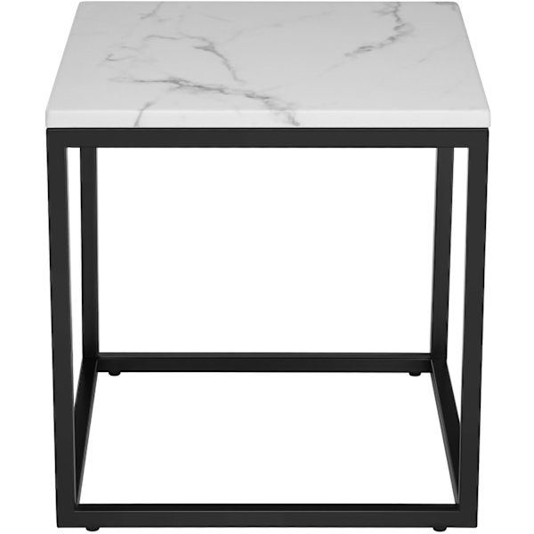 Marmor sidebord Alysia, kvadratisk - sort/hvid White