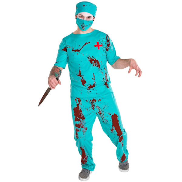 tectake Zombiedoktor kostume Blue L