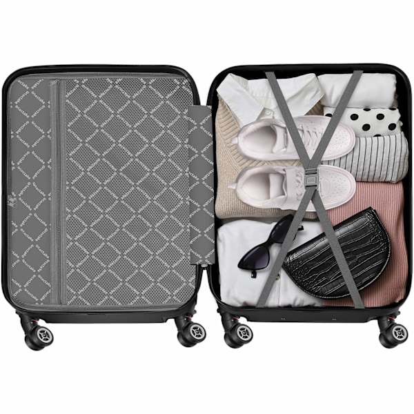 tectake Kuffertsæt 3-dele hardcase -  sort Black one size