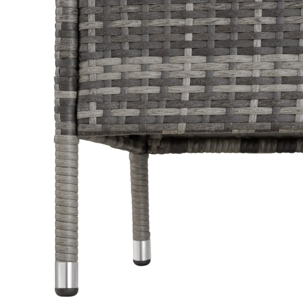 tectake Polyrattan havestole med bord -  grå/lysegrå Light grey
