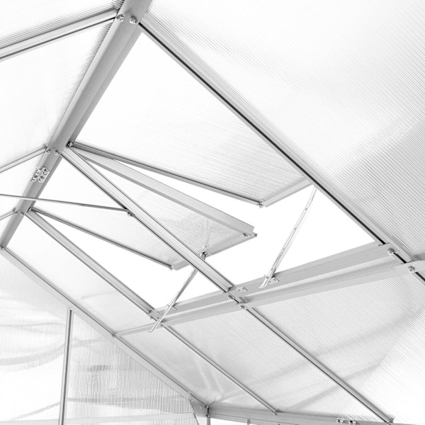 tectake Drivhus af aluminium med fundament, 185x250x195cm Transparent