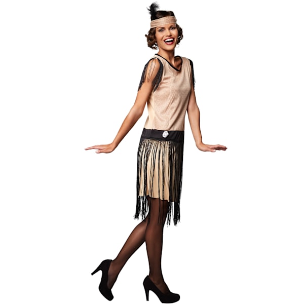 tectake Flapper 20'er kostume Beige L