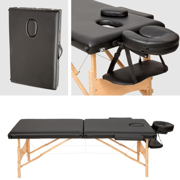 tectake Massagebriks med 2 zoner, 5cm polstring  + taske -  sort Black