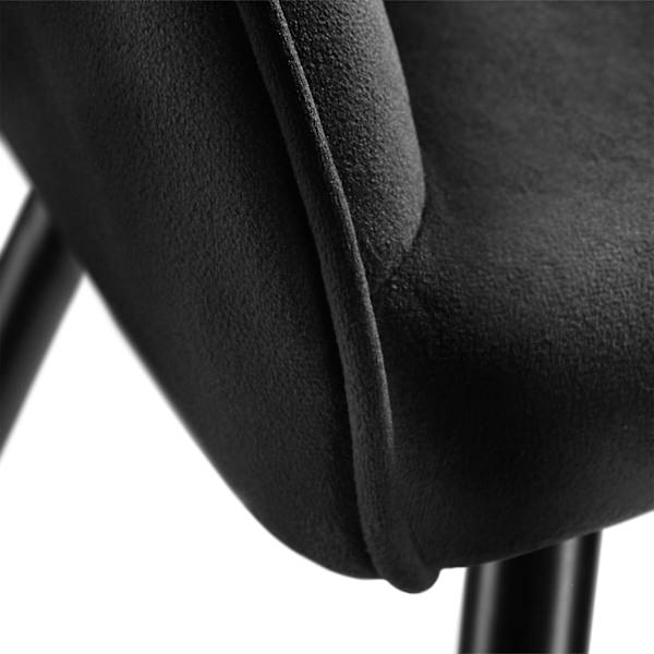 tectake Stol Marilyn velour -  sort Black