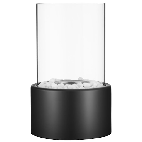 tectake Bioethanol pejs Damine, varmebestandig, 2 brændkamre Black