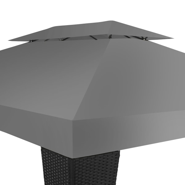 tectake Havepavillon i polyrattan Mona 3x4m -  sort/antracit  Anthracite