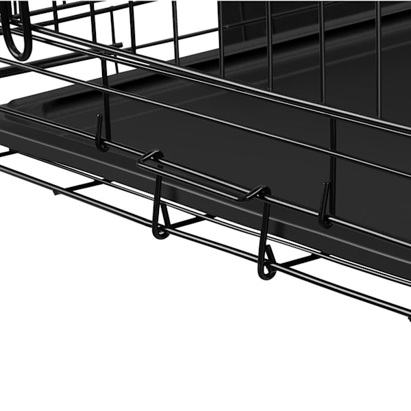 tectake Hundebur Luna, sammenklappelig, med 2 døre - 108 x 71 x 76 cm 108 x 71 x 76 cm Black