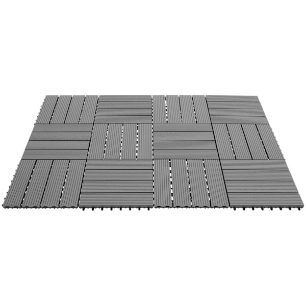 tectake Sæt terrassebrædder Tegulas -  grå Grey