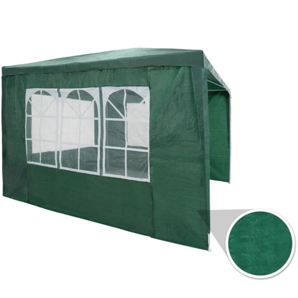 tectake Havepavillon Baraban 3x3m med 3 sidepaneler -  grøn Green