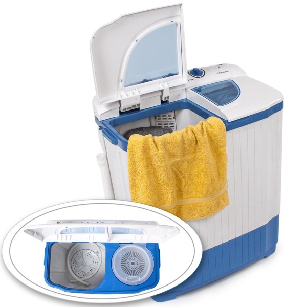 tectake Mini vaskemaskine med 4,5 kg. vask og 3,5 kg. centrifuge White