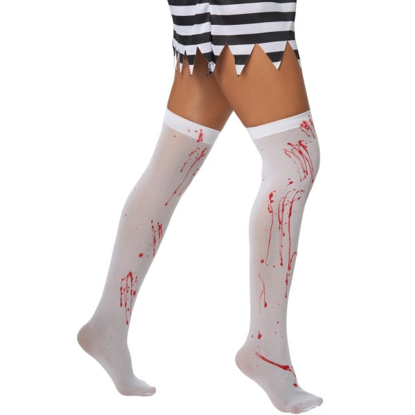 tectake Halloween kvindelig fange kostume White S