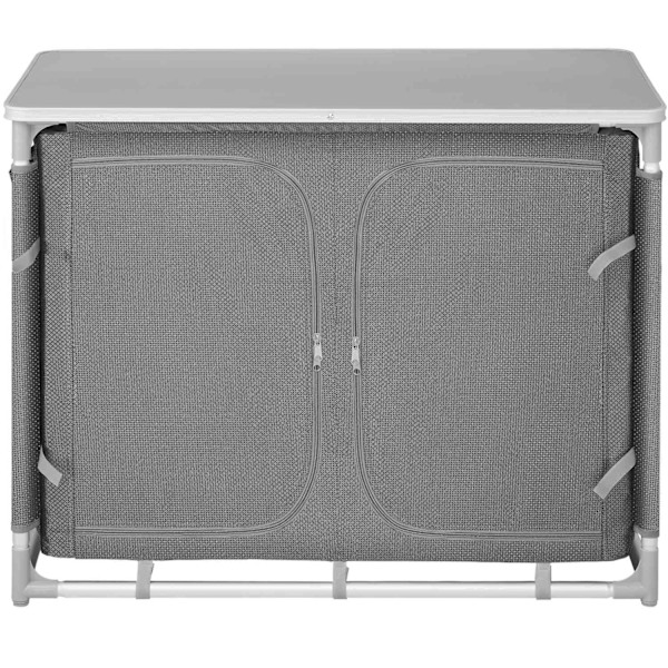 tectake Campingskab Deluxe med 6 rum -  grå Grey