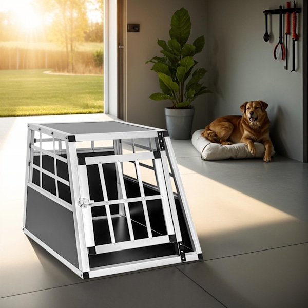 tectake Hundebur single med lige bagvæg - 54 x 69 x 50 cm 54 x 69 x 50 cm Black