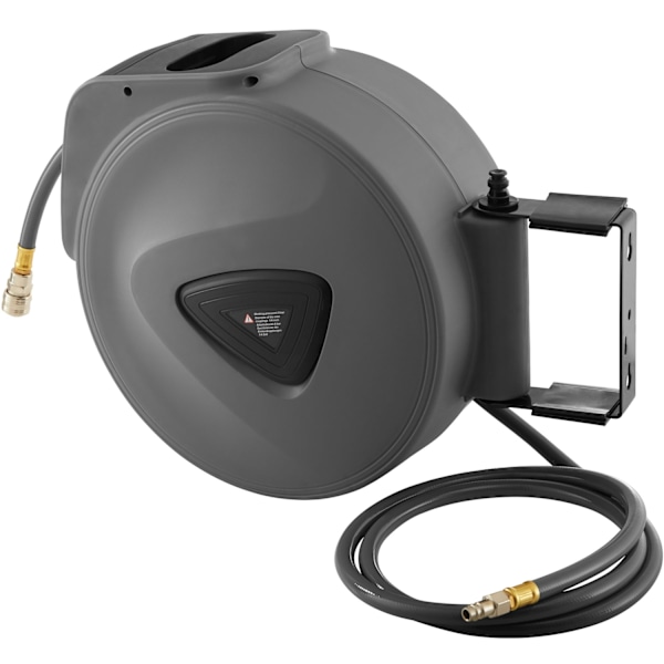tectake Trykluftslange med tromle - 20 m 20 m Grey