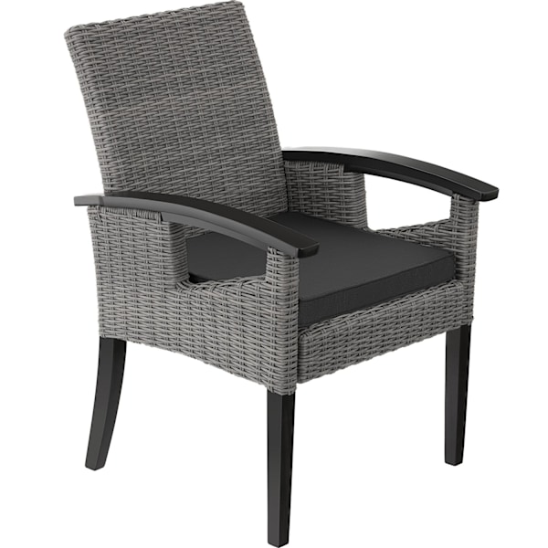 tectake Polyrattan havebord Foggia med 8 stole Rosarno -  grå Grey