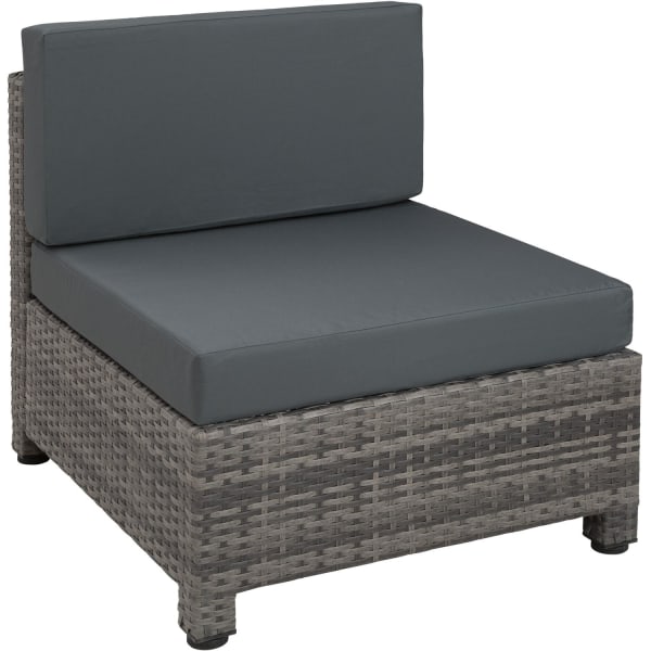 tectake Polyrattan loungesæt med aluminiumstel -  grå Grey