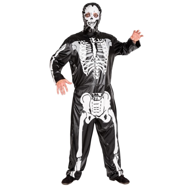 tectake Skelet Halloweenkostume mand Black L